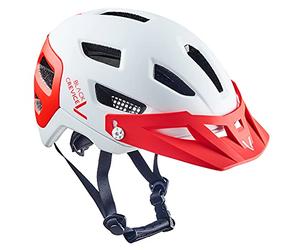 Black Crevice Casque de vélo VTT Mixte-Adulte, Blanc/Rouge, S/M (54-58cm)
