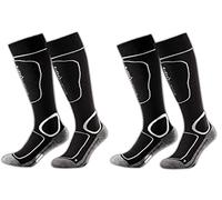 Black Crevice Chaussettes de Ski, Snowboard, avec Fonction et Rembourrage en Lot de 2 Paires, Unisexe, 2 Couleurs Assorties, 3 Tailles Multicolore Noir/Blanc 43-46