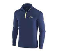 Black Crevice Col roulé de Ski à Zip pour Homme BCR11203, Mixte, Skirolli, Dunkelblau/Gelb, XL