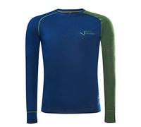 Black Crevice Damen Langarmshirt Aus Merino Wolle sous-vêtement Fonctionnel. Homme, Bleu Acier/Vert forêt, 3XL