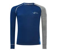 Black Crevice Damen Langarmshirt Aus Merino Wolle sous-vêtement Fonctionnel. Homme, Bleu/Gris, 3XL