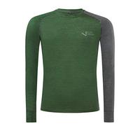 Black Crevice Damen Langarmshirt Aus Merino Wolle sous-vêtement Fonctionnel. Homme, Vert/Anthracite, L