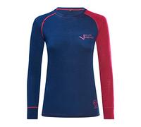 Black Crevice Femme Black Crevice Damen Langarmshirt Aus Merino Wolle Sous v tement fonctionnel , Bleu/Rouge, 36 EU