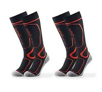Black Crevice Homme Black Crevice Skisocken 2 Paar Black/Red, 31-34 Chaussettes de ski, noir/rouge, EU