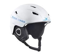 Black Crevice Kitzbühel I Casque de Ski au Design Sportif pour Homme et Femme I Casque de Ski en Polycarbonate Respirant Taille réglable (XL, Blanc/Bleu)