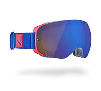Black Crevice Lunettes de ski avec double écran et bande imperméable, bleu marine/rouge