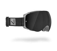 Black Crevice Lunettes de ski avec double écran et bande imperméable, noir/argenté..