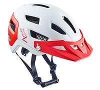Black Crevice MTB, Casque de vélo, Adulte, Blanc/Rouge, M/L (58-61 cm)