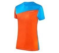 Black Crevice Shirt en Laine mérinos pour Femme, Orange/Bleu, 42