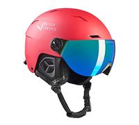 Black Crevice Skihelm mit Visier Kirchberg Casque de Ski Unisexe, Rouge, 0 = S (51-53 cm)