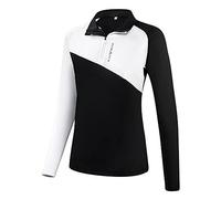 Black Crevice T-Shirt Fonctionnel à Fermeture éclair Femme I T-Shirt Haut de Gamme Femme en Polyester-élasthanne I T-Shirt de Sport régulateur d'humidité I T-Shirt Sport Confortable Femme