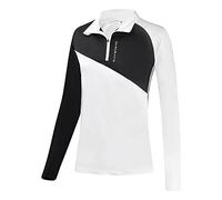 Black Crevice T-Shirt Fonctionnel zippé pour Femme, Noir/Blanc, 46