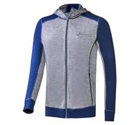 Black Crevice Veste à Capuche en Laine mérinos pour Homme, Bleu Acier/Gris