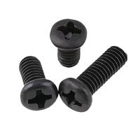 Black Cross Pan Head Screws, M1-M2.5 Black Electronic Machine Screws Bolts Fasteners for Electronics(M1x8-100pcs)