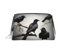Black Crow Birds on a Branch Organiseur de maquillage portable pour femme, Argenté., Taille unique, Trousse de toilette