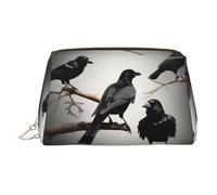 Black Crow Birds on a Branch Organiseur de maquillage portable pour femme, doré, Taille unique, Trousse de toilette