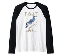 Black Crow F-Caw-F Full Moon Gothic Black Bird Humour Adulte Manche Raglan