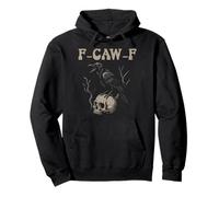 Black Crow F-Caw-F Full Moon Gothic Black Bird Humour Adulte Sweat à Capuche