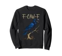 Black Crow F-Caw-F Full Moon Gothic Black Bird Humour Adulte Sweatshirt
