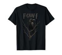 Black Crow F-Caw-F Full Moon Gothic Black Bird Humour Adulte T-Shirt
