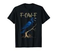 Black Crow F-Caw-F Full Moon Gothic Black Bird Humour Adulte T-Shirt