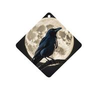 Black Crow on Full Moon Désodorisant de voiture à suspendre, tablettes d'aromathérapie parfumées longue durée, cartes parfumées en losange pour véhicules, chambre à coucher, armoire, style gris