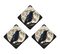 Black Crow on Full Moon Lot de 3 désodorisants à suspendre pour voiture, maison, bureau, style blanc