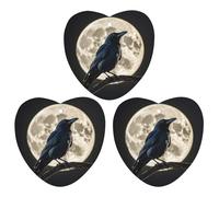 Black Crow on Full Moon Lot de 3 désodorisants à suspendre pour voiture, maison, bureau, style blanc