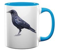Black Crow Side Tasse à thé ou café en céramique Bleu clair