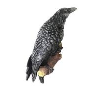 Black Crow Totem - Raven Wall Sculpture, Ornement de rampart symbolique | Statue d'oiseau mystique, pièce de rempart pour animaux perspicatrice, figure décorative pour le coin de vie de chambre à couc