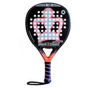 Black Crown - Raquette de Padel Piton Attack Plus - Forme Larme - Surface Rugueuse - Puissance - Poids 355 g - Cadre 38 mm 80% Fibre de Carbone - Résistante - Balance Moyenne/élevée
