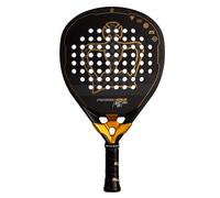 Black Crown - Raquette Patron Gold : Forme Hybride, Gomme 3XPlay EVA Dual, Double Cadre Tubulaire 100% Carbone, Carbone 12K + unidirectionnel, contrôle et Puissance, Technologie Vibralow
