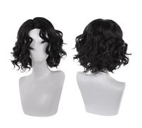 Black Curly Wig Men Halloween Wigs for Men Black Short Curly Wig Natural Fluffy Cosplay Halloween Party for Fancy Dress Costume Role Play