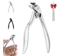 Black Curved Nail Clipper - Ergonomic & Easy for Seniors, Long Handle Toenail Clippers, Angled Head Toe Nail Clippers for Thick Nails for Seniors (Silver)