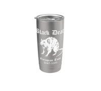 Black Death European Tour 1347-1351 Plague Rat médiéval Goth Gobelet isotherme en acier inoxydable double paroi