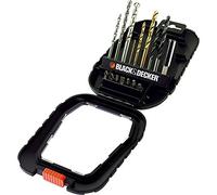Coffret de perçage BLACK+DECKER - A7186-XJ - 16 pièces - Forets métal, béton et bois - Embouts de vissage