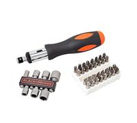 Black & Decker A7062-XJ Kit de Tournevis à cliquet avec accessoires Noir