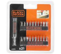 Black & Decker Coffret d'embouts de vissage A7074-XJ – 21 embouts + porte-embout magnétique