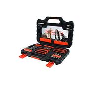 BLACK+DECKER A7230-XJ - Ensemble de 104 pièces pour le vissage et le perçage dans une mallette facile à transporter. Forets "Titane"