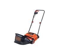 BLACK+DECKER Aérateur Démousseur Filaire 600 W, Pour une Pelouse sans Mousse sans Utiliser de Produits Chimiques, Largeur de Travail 30 cm, Bac de Ramassage 35 L, 2 Roues et Rouleau, GD300-QS