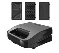 Black+Decker - Appareil à Sandwich 3 en 1 BXSA754E | 750W | Plaques Amovibles Sandwich, Grill, Gaufres | Technologie Easy Eject | Antiadhésif | Chauffage Ultra-Rapide |Poignée isolée | Voyant Lumineux