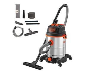BLACK+DECKER Aspirateur Solides et Liquides BXVC30XTDE avec Prise Outils Électroportatifs (1600 W, 30 litres)