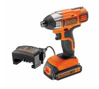 Black & Decker Visseuse à choc 18V 1/4" – 155 Nm, 0–3000 tr/min, 1x2Ah, 8 accessoires, chargeur1A