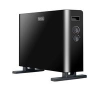 BLACK+DECKER BXCSH2000E - Radiateur électrique 2000W, Thermostat intégré, 2 puissances : avec et sans ventilation, Système de sécurité d’arrêt automatique, Noir