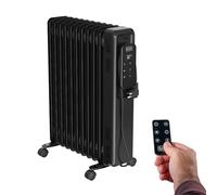 Black+Decker BXRA2501E - Radiateur à huile électronique, 2500W, 11 éléments, 3 intensités de chaleur, affichage digital, thermostat réglable, minuterie 24h, ultra silencieux