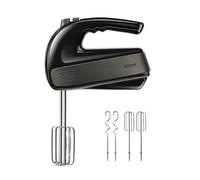 BLACK+DECKER - Batteur Électrique 500W | 5 Vitesses + Turbo | Fouets & Crochets en Inox | Design Ergonomique | Accessoires Amovibles | Finition Inox Anti-Traces | Sans BPA