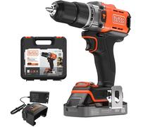 BLACK+DECKER Perceuse-visseuse à percussion POWERCONNECT BCD383D1XK 18 V 2Ah chargeur 1A