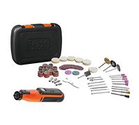 BLACK+DECKER BCRT8IK-XJ Multifonction rotatif 7,2 V, 1,5 Ah, 53 accessoires dans sa mallette Gris