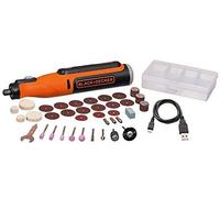 Black & Decker Outil multifonction rotatif BCRT8IK-XJ 7,2 V 1,5 Ah 53 accessoires, mallette, Gris