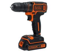 Perceuse Black & Decker Perceuse-Visseuse sans-fil 18V BLACK+DECKER (Livrée avec 1 batterie 1,5 Ah + chargeur + coffret) - BDCDC18-QW